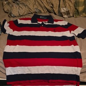 Ralph Lauren Bold Striped Polo - Red, White, Navy